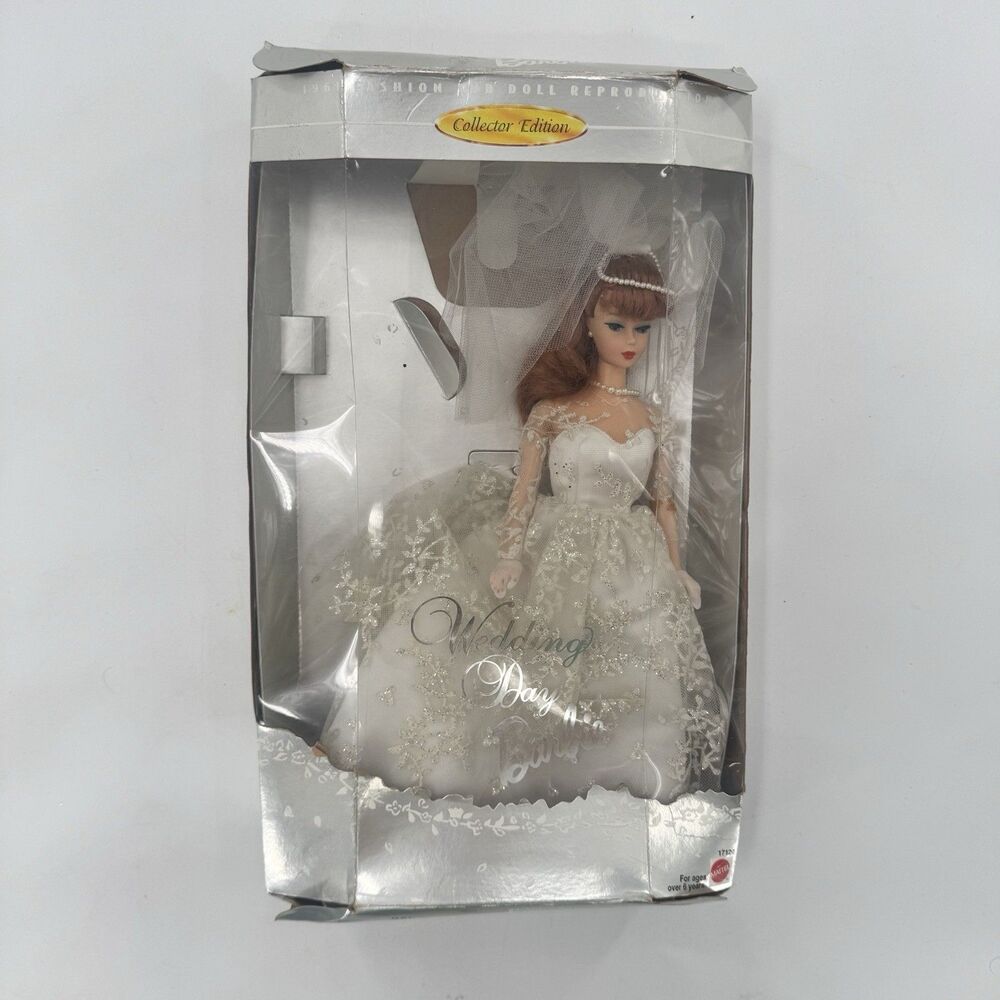 Vintage 1997 Barbie Wedding Bride 1958 Reproduction Doll With Accessories Mattel